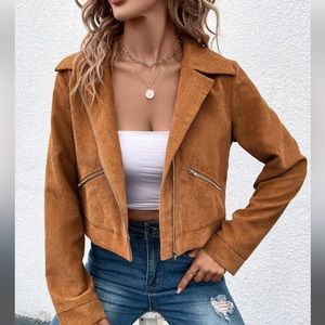 Zip up crop stylish jacket